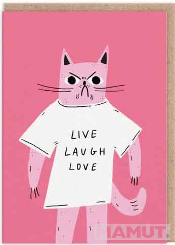 Čestitka LIVE LAUGH LOVE CAT 