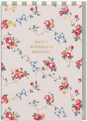 Čestitka CATH KIDSTON BOWS AND ROSES WONDERFUL 