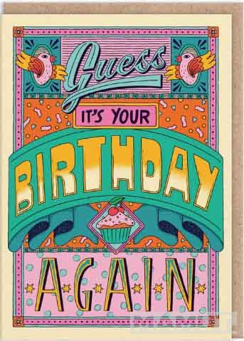 Čestitka GUESS IT'S YOUR BIRTHDAY AGAIN 