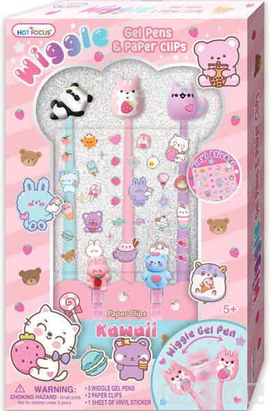 Set tri elastične gel olovke KAWAII FRIENDS 