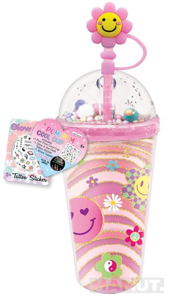 Plastična čaša sa slamčicom CVET 450ml 
