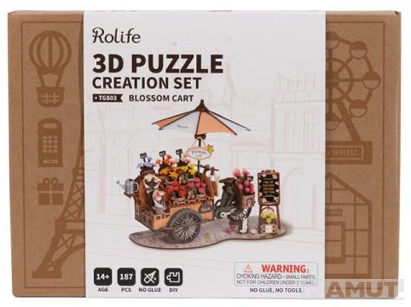 3D drvene puzzle KOLICA CVEĆA 