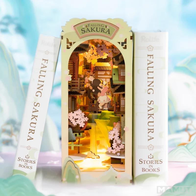 3D drvene puzzle/držač za knjige FALLING SAKURA 