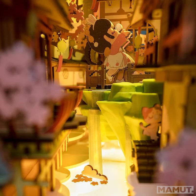3D drvene puzzle/držač za knjige FALLING SAKURA 