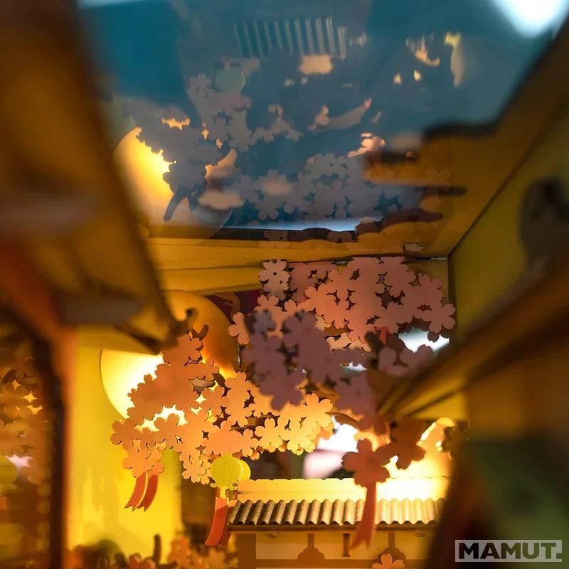 3D drvene puzzle/držač za knjige FALLING SAKURA 
