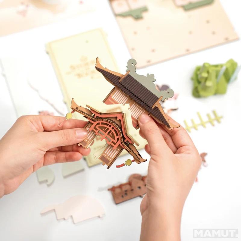 3D drvene puzzle/držač za knjige FALLING SAKURA 