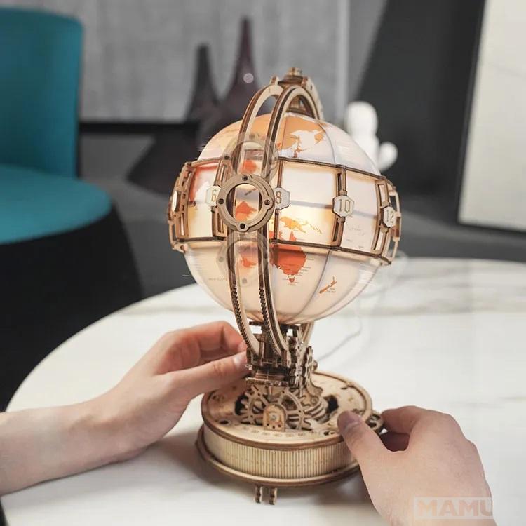 3D drvene puzzle SVETLEĆI GLOBUS 