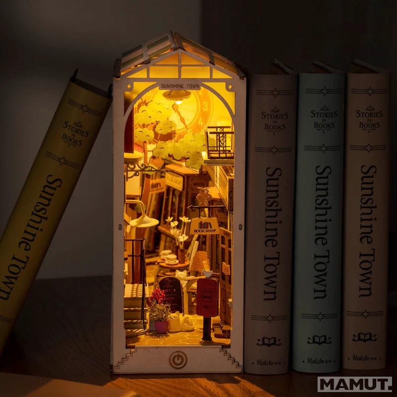 3D drvene puzzle / držač za knjige SUNČANI GRAD 
