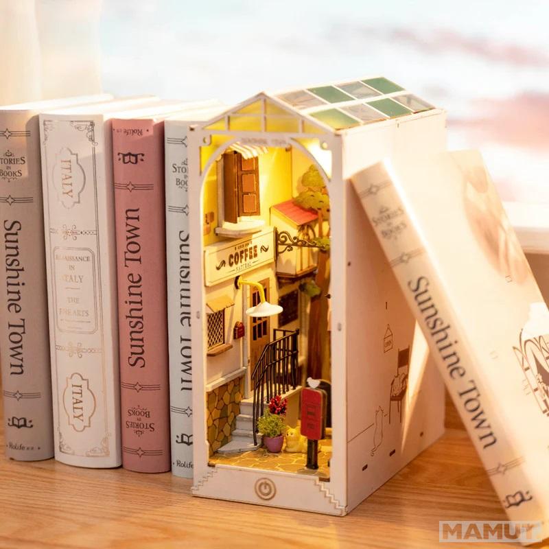 3D drvene puzzle / držač za knjige SUNČANI GRAD 