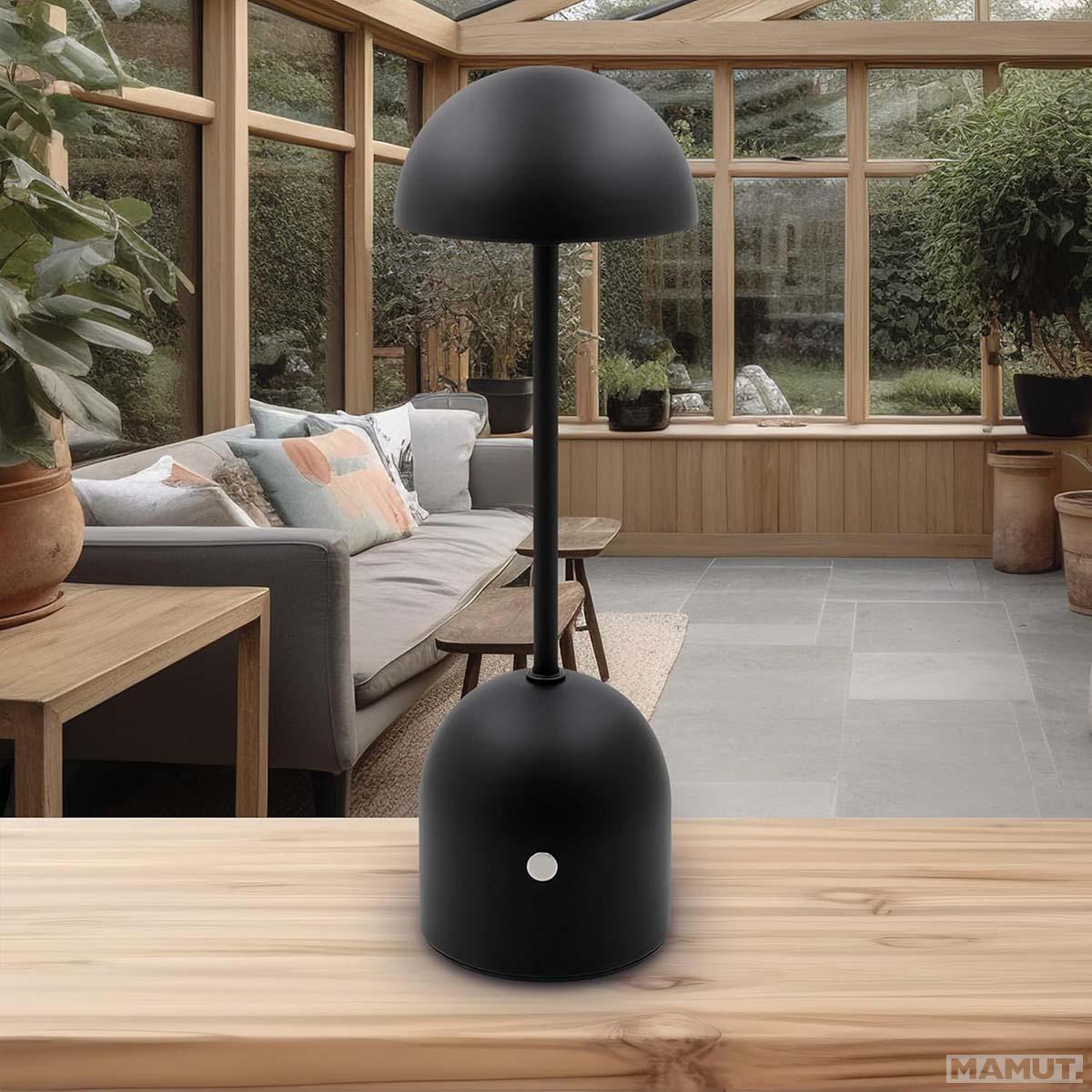 Stona led lampa BLACK (baterija na punjenje) 