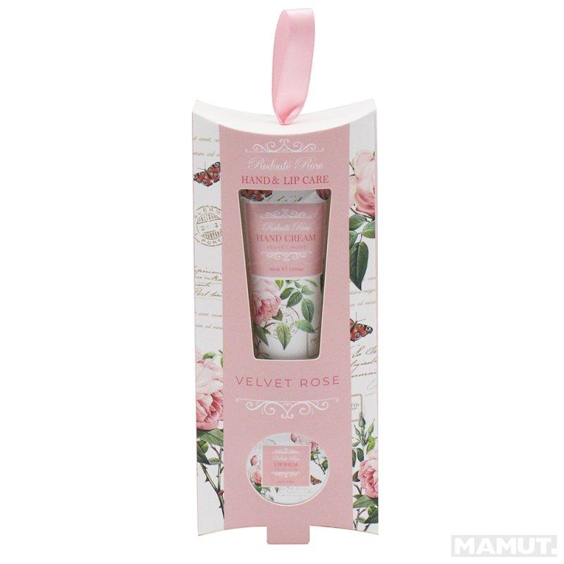 Kozmetički set ROSE krema za ruke i balzam za usne 