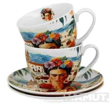Set dve šolje sa tacnama MEXICAN ART - RED 