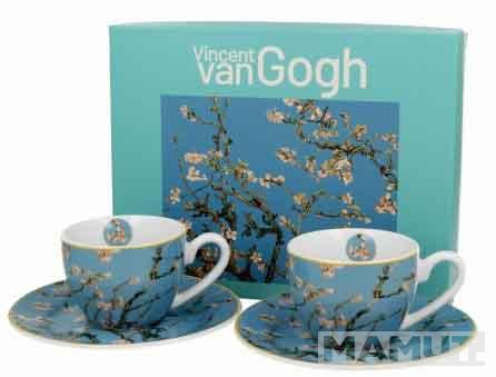 Set dve espreso šolje sa tacnama ALMOND BLOSSOM - V. VAN GOGH 