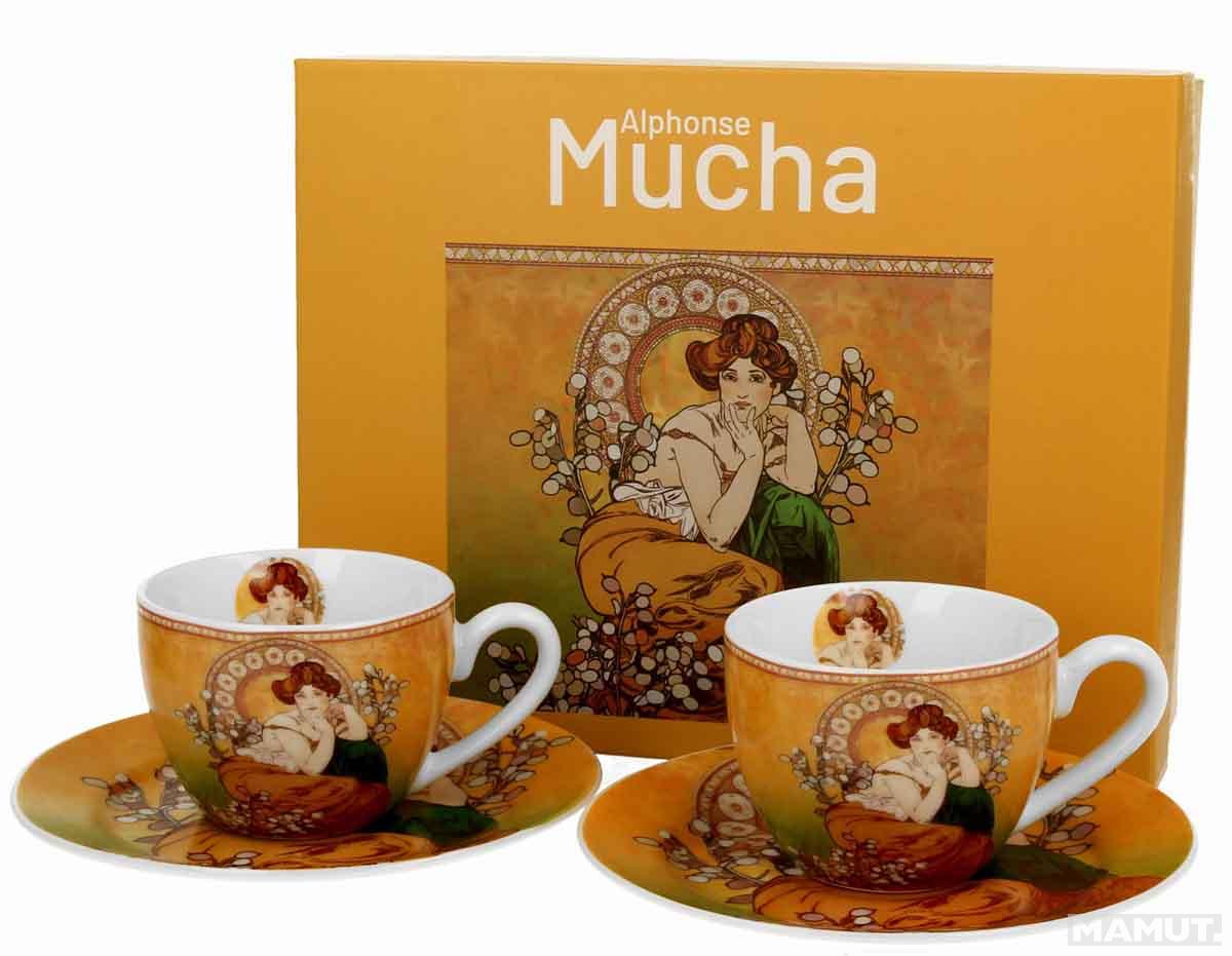 Set dve espreso šolje sa tacnama TOPAZ - A. MUCHA 