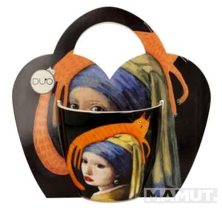 Šolja u kartonskoj torbici - CAT'S WORLD - GIRL WITH A CAT - 460ml 