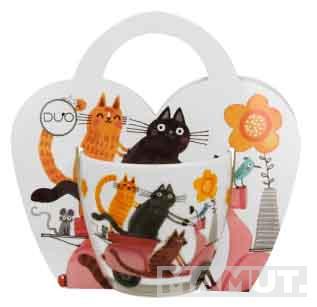 Šolja u kartonskoj torbici - CAT'S WORLD - CATS ON A SCOOTER - 460ml 