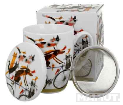 Šolja sa infuserom - DOG'S WORLD - DOG ON A BIKE 