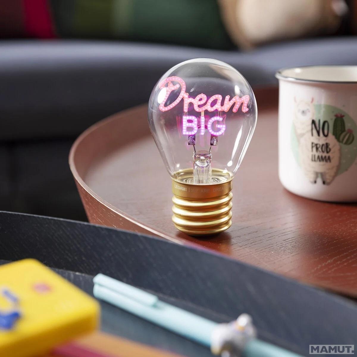 Lampa u obliku sijalice DREAM BIG 
