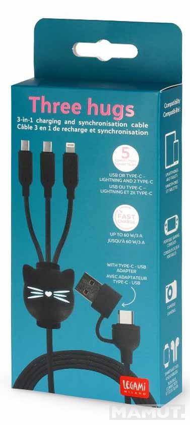 USB kabl MULTICABLE - THREE HUGS - KITTY 