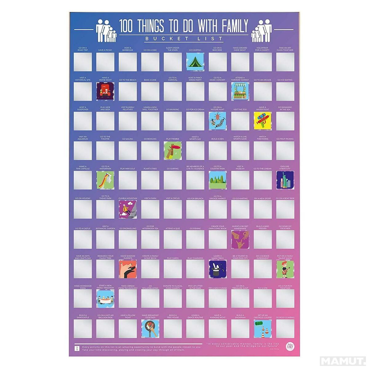 Greb-greb poster 100 THINGS TO DO WITH FAMILY 