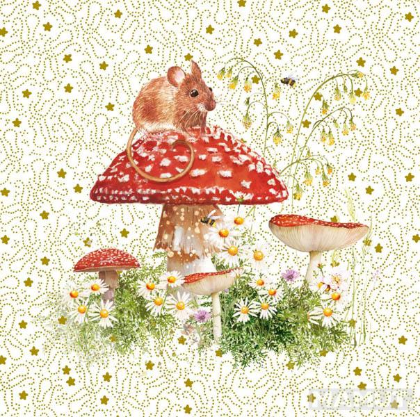 Rođendanska čestitka MOUSE ON MUSHROOM 