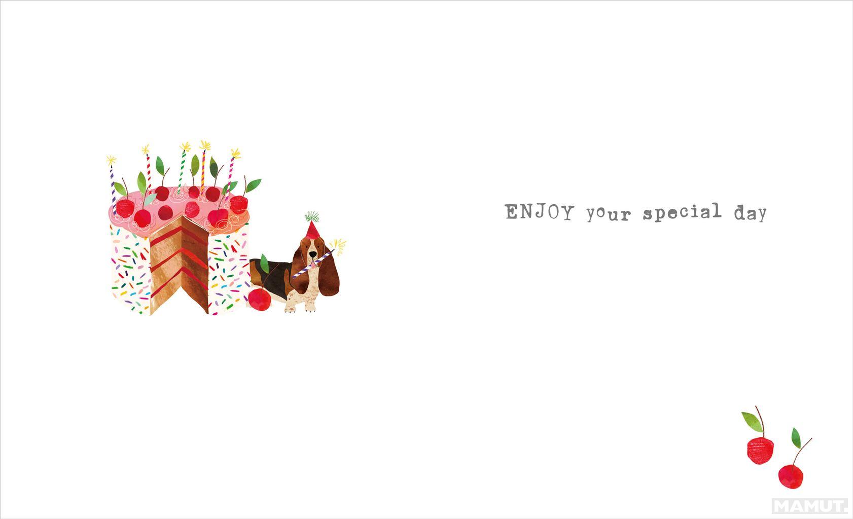 Rođendanska čestitka BASSET CAKE CANDLES 