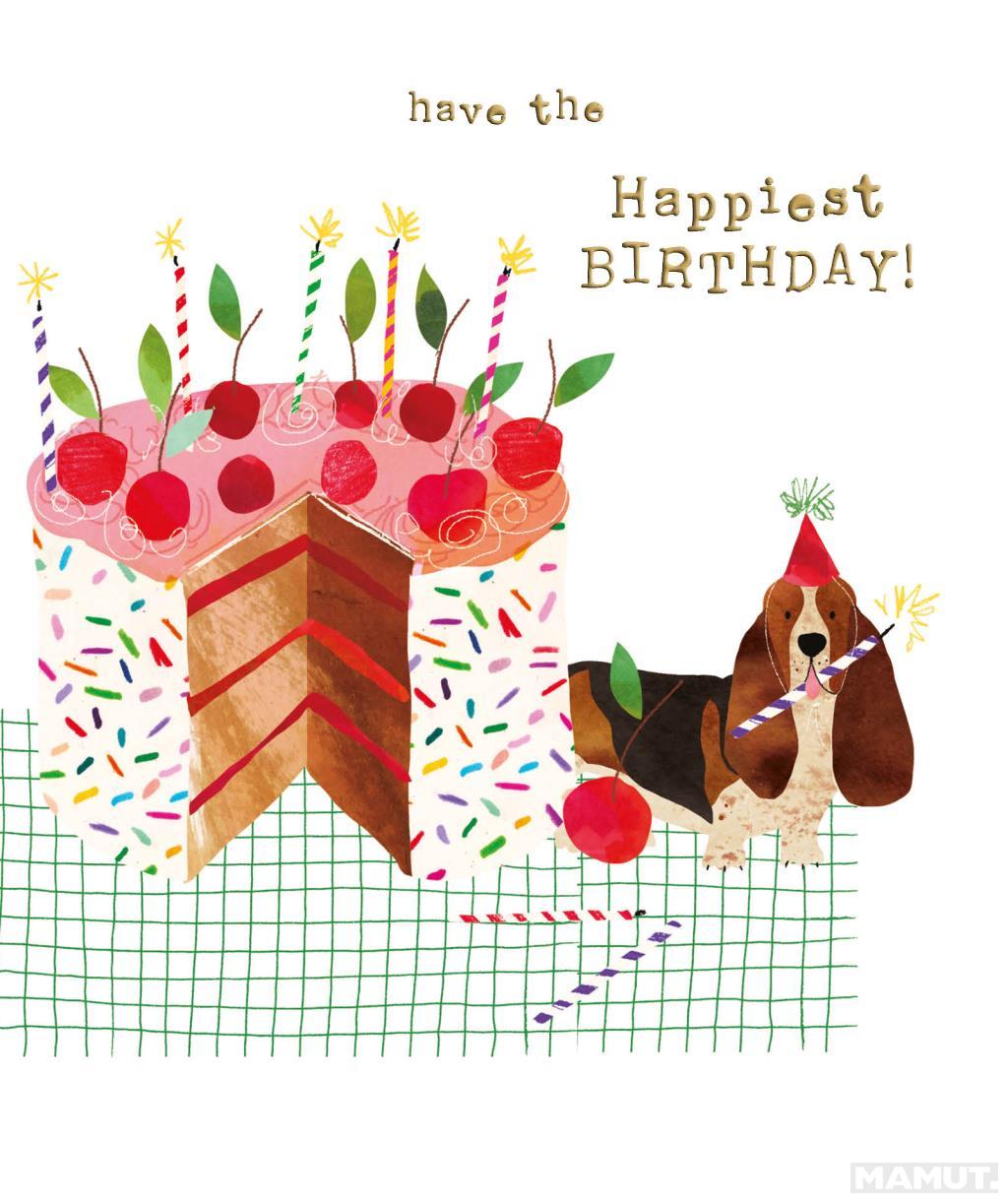 Rođendanska čestitka BASSET CAKE CANDLES 