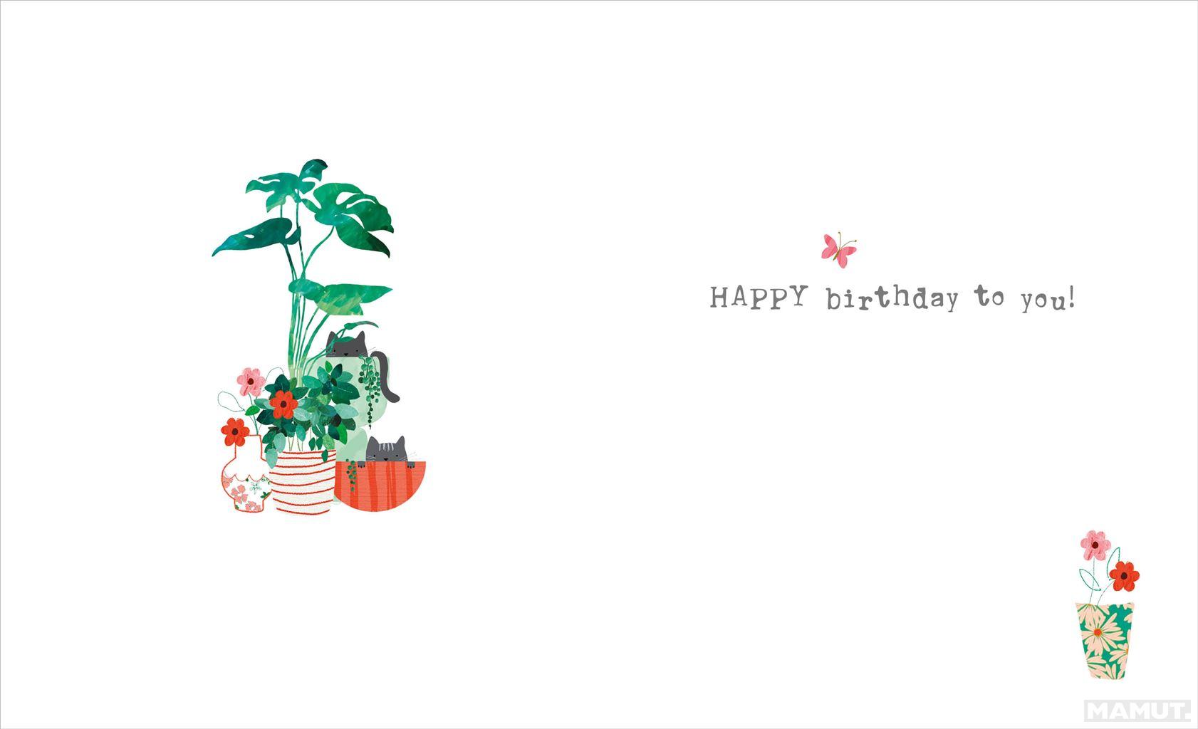 Rođendanska čestitka CAT POT PLANTS 
