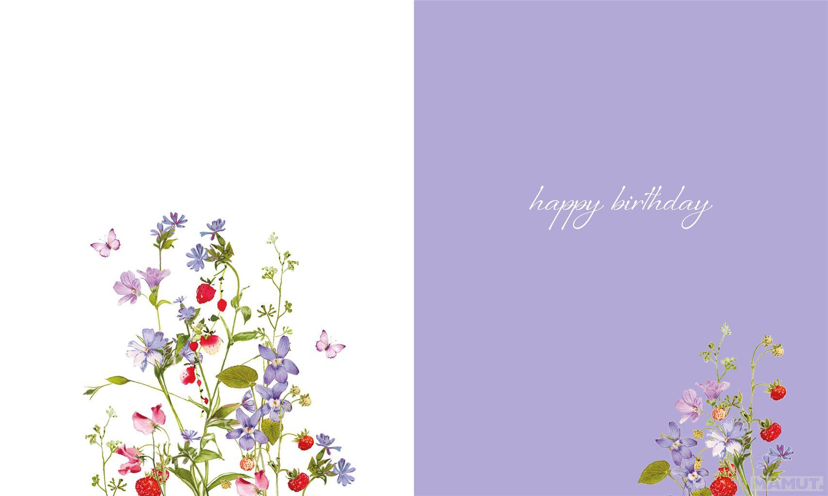 Rođendanska čestitka BLUE FLOWERS/STRAWBS 