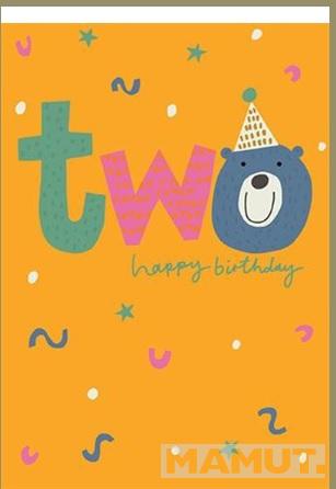Rođendanska čestitka TWO - BEAR HAPPY BIRTHDAY 
