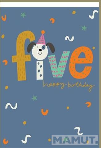 Rođendanska čestitka FIVE - DOG HAPPY BIRTHDAY 