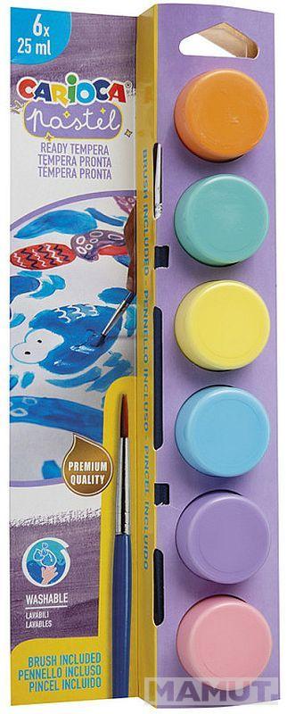 Set šest teglica tempera 25g + četkica 