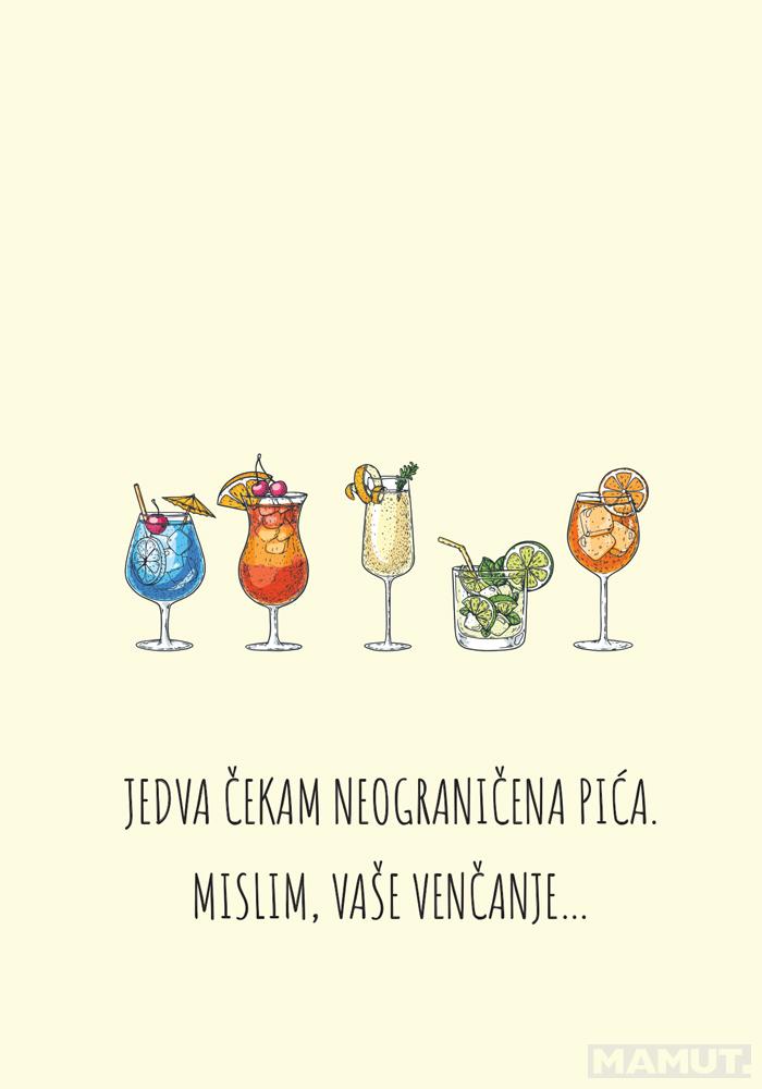 Čestitka za venčanje NEOGRANIČENA PIĆA 