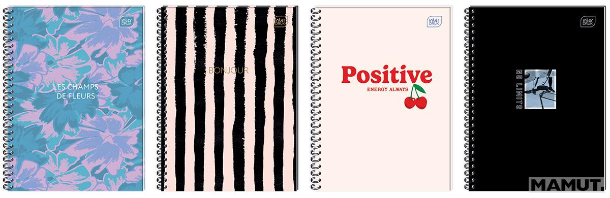 Spiralni notes A5, tvrde korice, 80 listova na kvadratiće (Više vrsta)