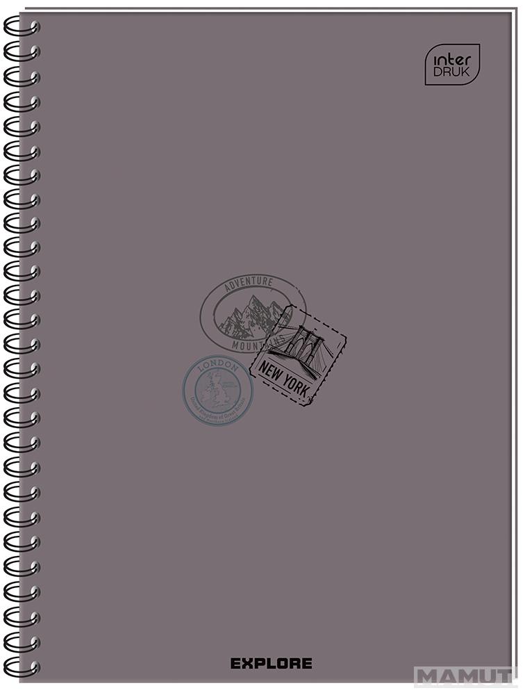 Spiralni notes A5, tvrde korice, 100 listova na kvadratiće (Više vrsta)