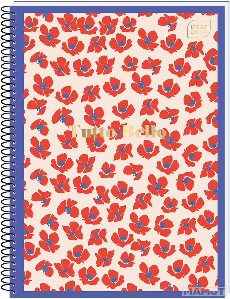 Spiralni notes A6 TUTTO BELLO 80 listova na kvadratiće (Više vrsta) 