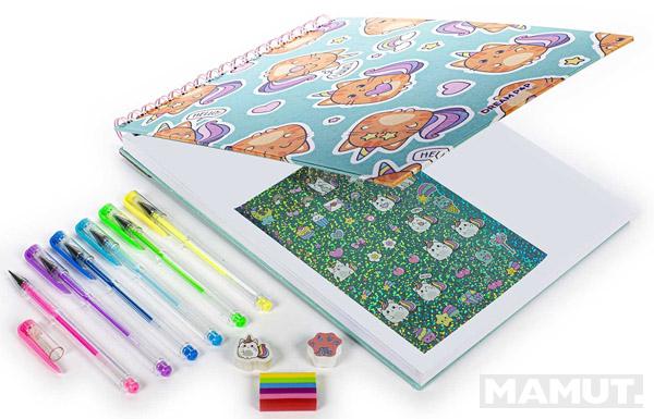 Set za crtanje blok + gel olovke + stikeri + gumica 