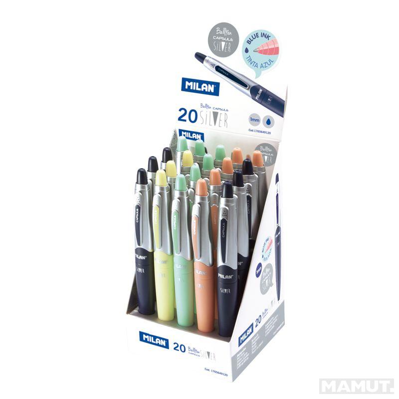 Hemijska olovka ball pen plavo mastilo MILAN - BLUE SILVER (Više vrsta) 
