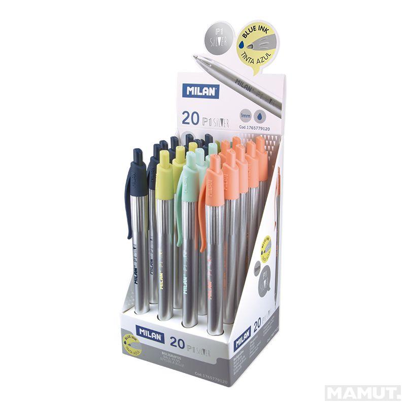 Hemijska olovka ball pen plavo mastilo MILAN - SILVER (Više vrsta) 