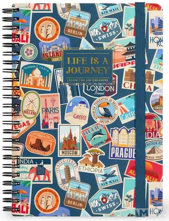 Notes sa spiralom TRAVEL STICKERS linije 21x15cm 