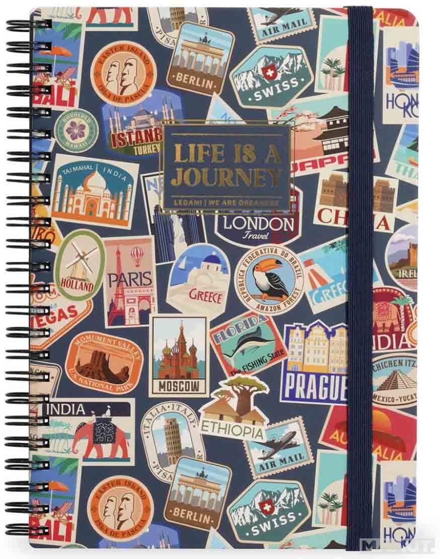 Notes sa spiralom TRAVEL STICKERS linije 29x21cm 