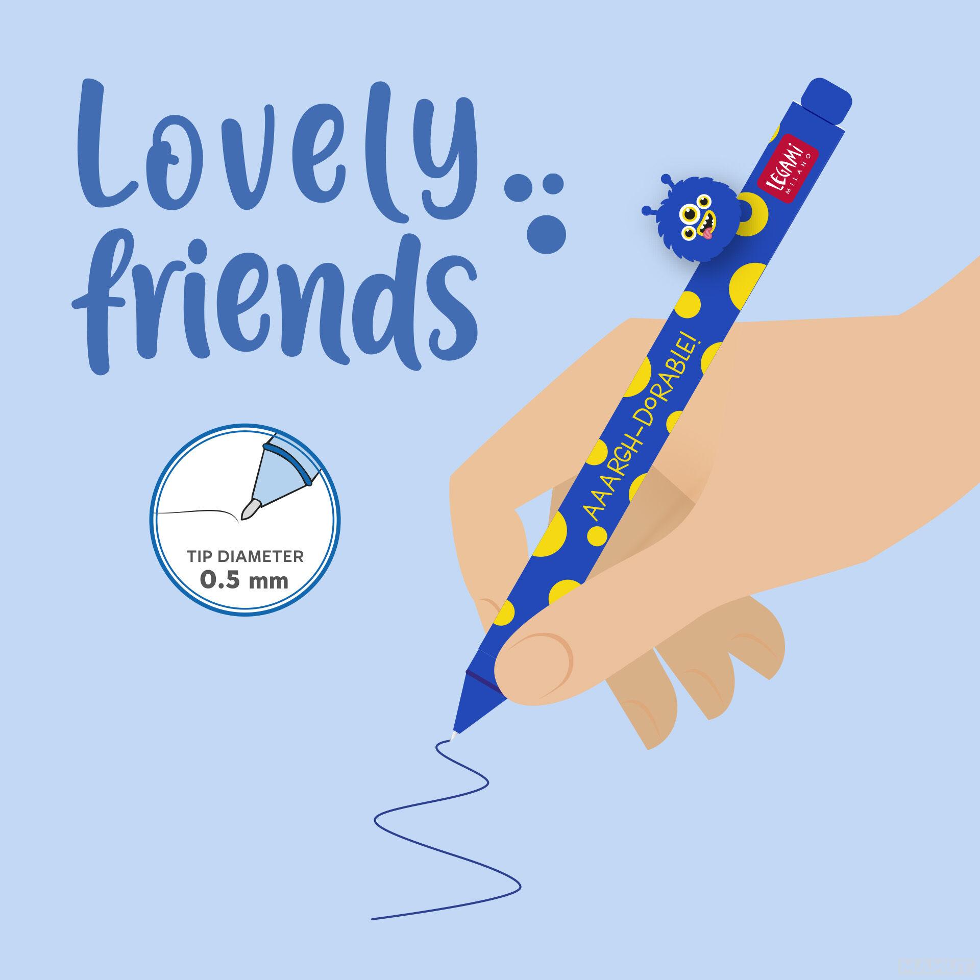 Gel olovka 0.5 LOVELY FRIENDS - MONSTER (plavo mastilo) 