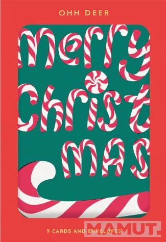 Set devet novogodišnjih i božićnih čestitki CANDY CANE 