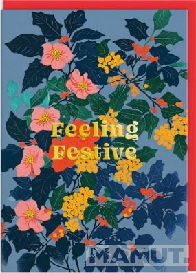 Set devet novogodišnjih i božićnih čestitki FESTIVE FLORAL 