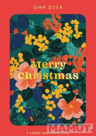 Set devet novogodišnjih i božićnih čestitki FESTIVE FLORAL 