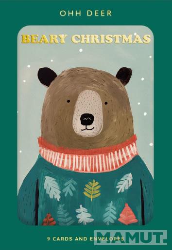 Set devet novogodišnjih i božićnih čestitki FESTIVE BEARS 