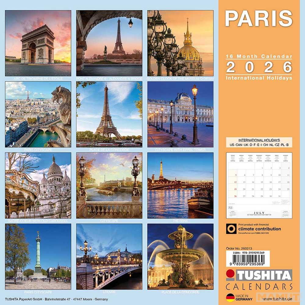 Zidni kalendar 2026 PARIS 