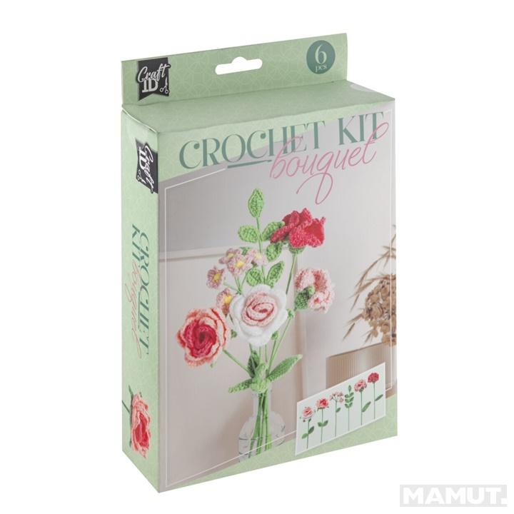 Kreativni set za heklanje BUKET- PINK 