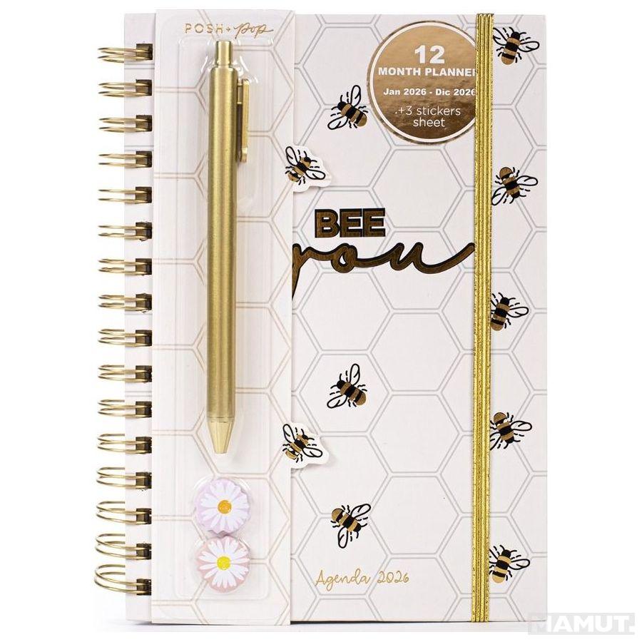 Agenda sa olovkom 2026 (12m) POSH&POP Bee You 