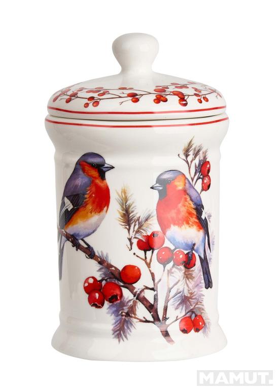 Porcelanska posuda za keks 800ml NOVA GODINA Ptice 